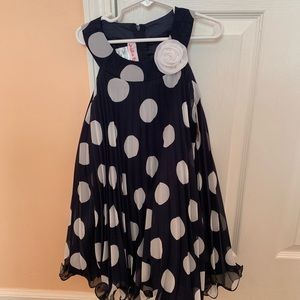 blue and white dress